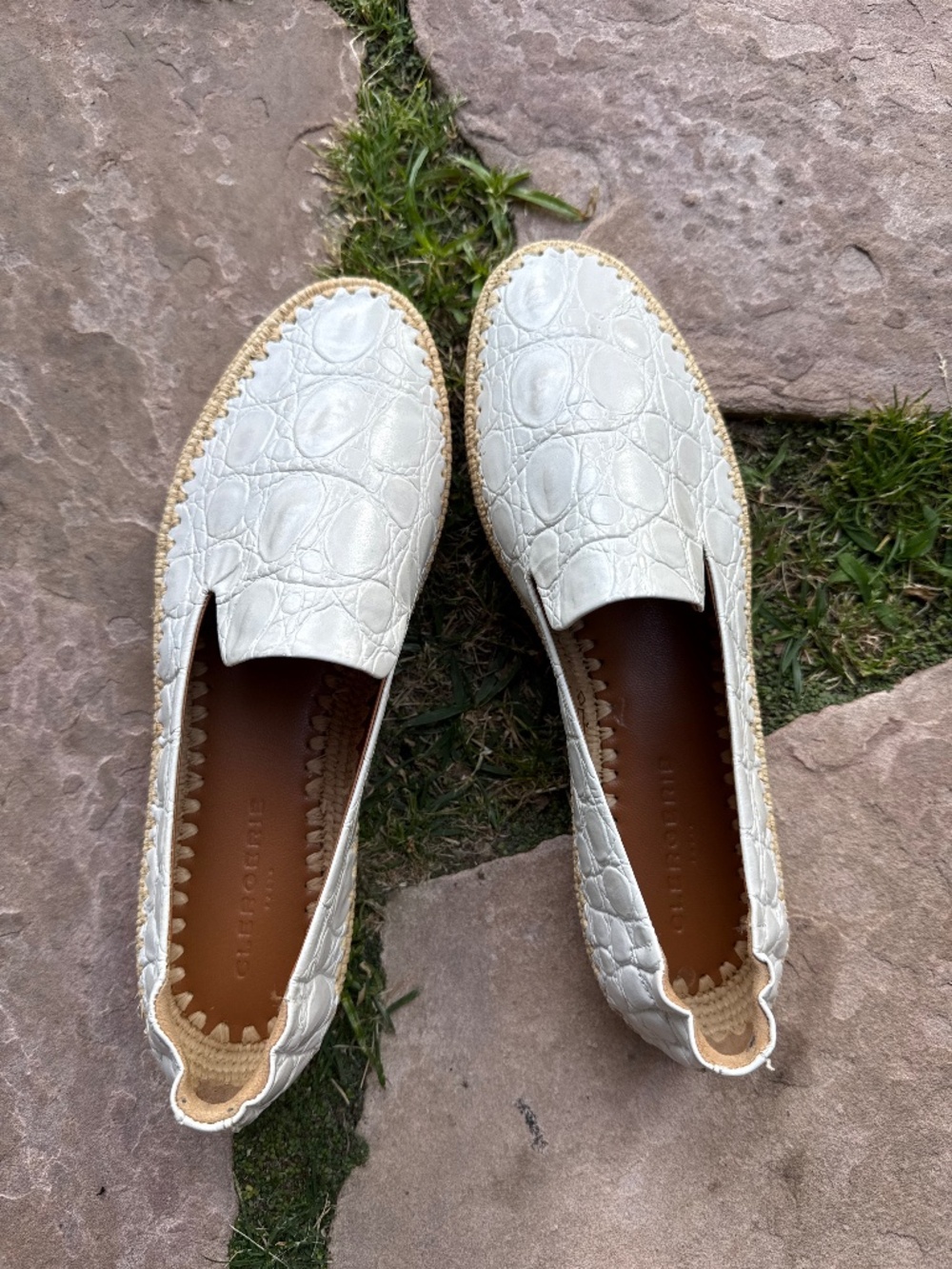 White leather espadrilles